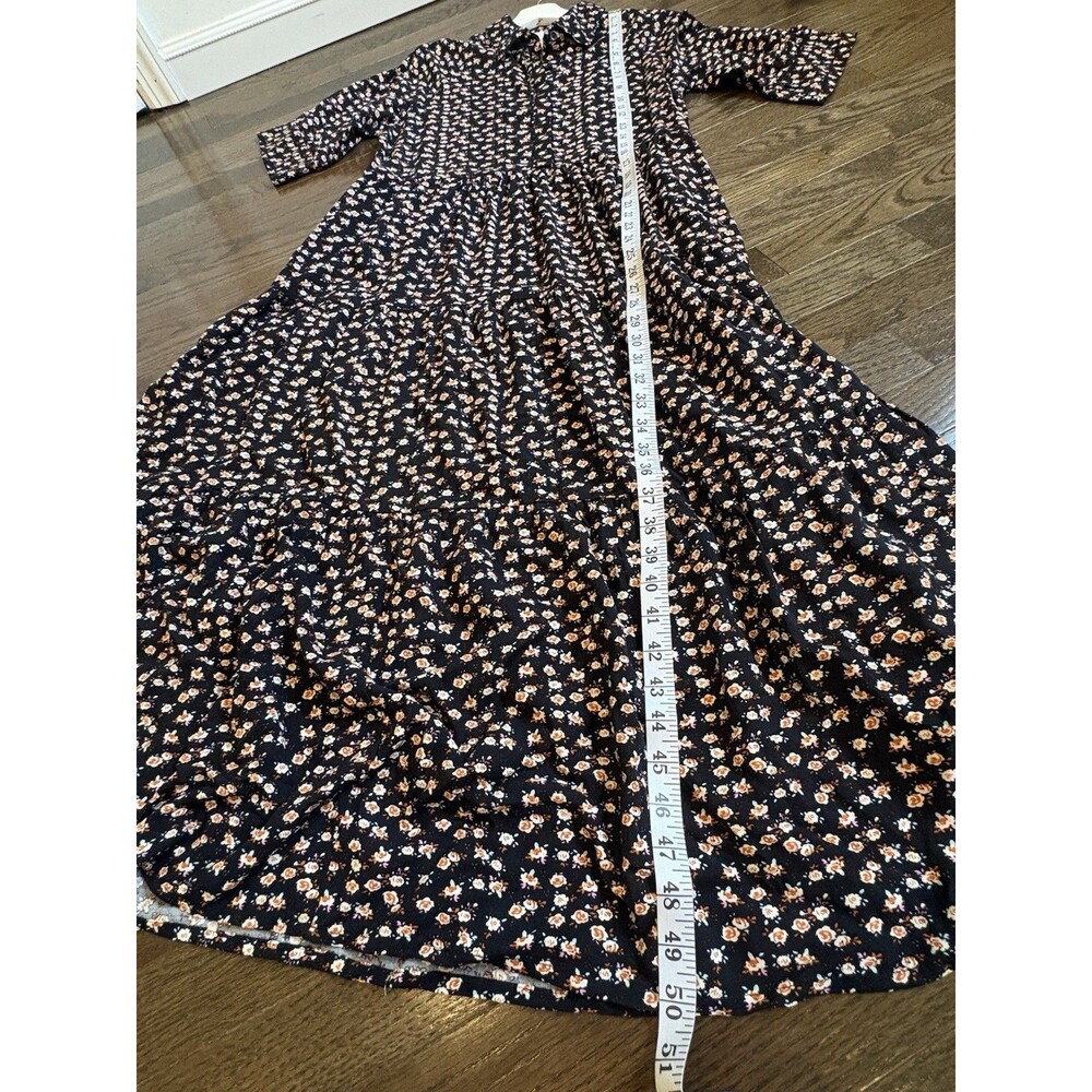 Ella Simone Ditsy Floral Midi Dress M Rayon Cottage Country Peasant - Picture 6 of 6